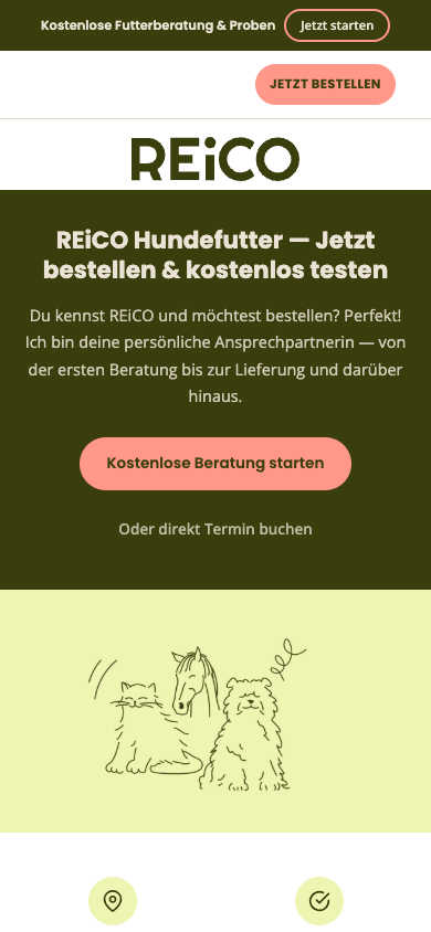 Pet food brand · Brand-story LP mobile view